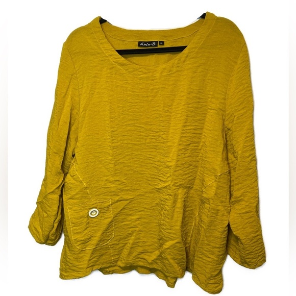 Lulu-B Yellow Pocket Tunic Top XL - Picture 1 of 7